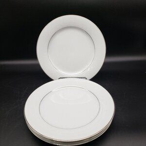 Noritake Whitehall 8.25" Salad Plates Set of 4 Platinum Trim 6115 VTG Japan